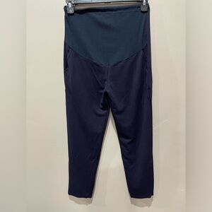 Maternity straight leg dress pants, work pants, navy, medium